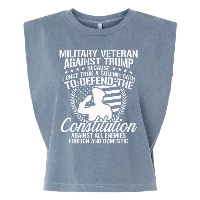 Military Veterans Against Trump 2020 Usa Election Garment-Dyed Women's Muscle Tee