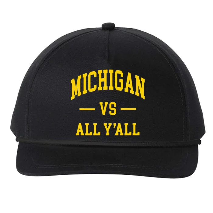 Michigan vs All Y'all  Throwback Snapback Five-Panel Rope Hat