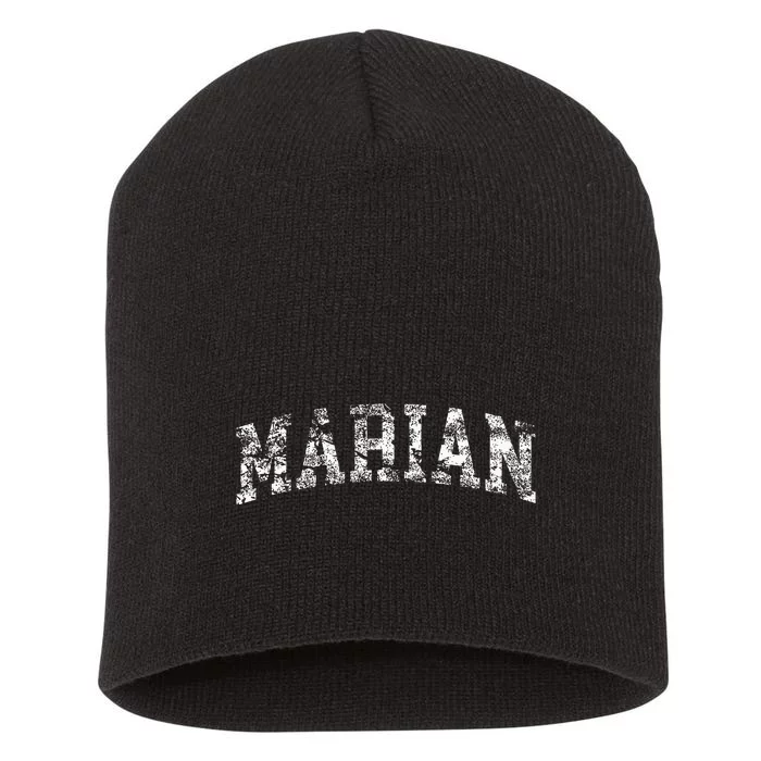 Marian Vintage Arch Logo University Sports Style Short Acrylic Beanie