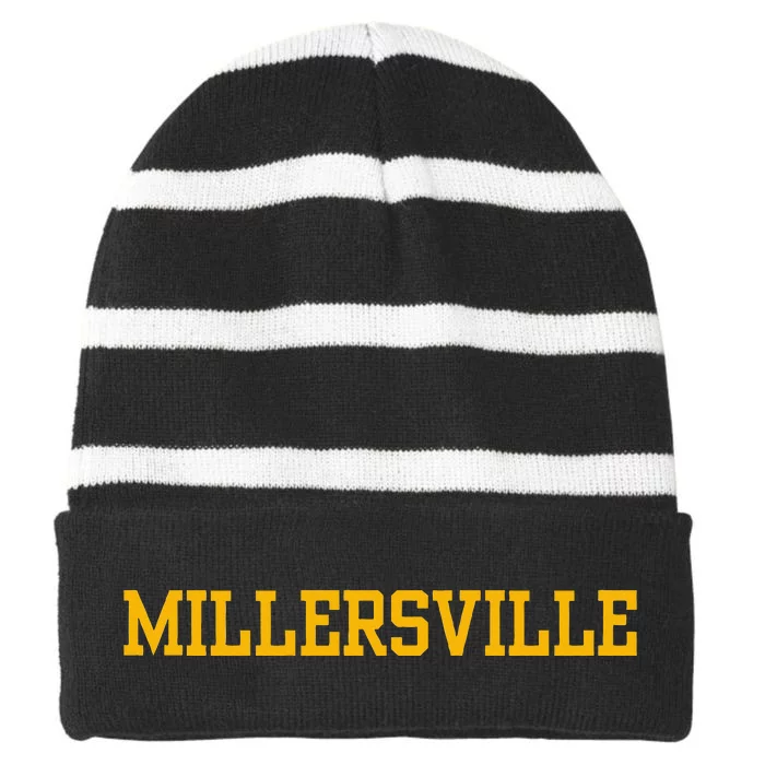 Millersville Vintage Arch University Striped Beanie with Solid Band