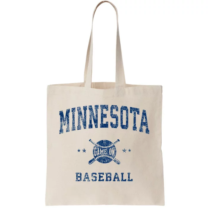 Minnesota Vintage Baseball Throwback Retro Design Tote Bag