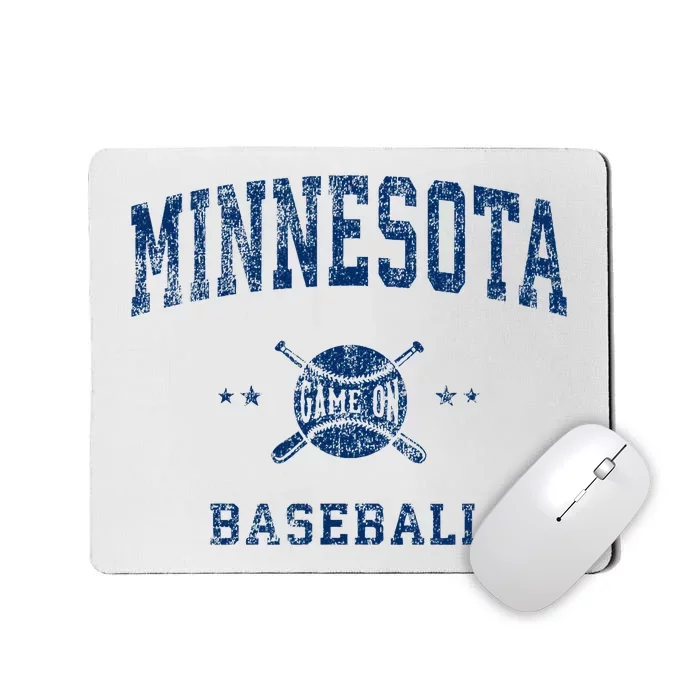 Minnesota Vintage Baseball Throwback Retro Design Mousepad