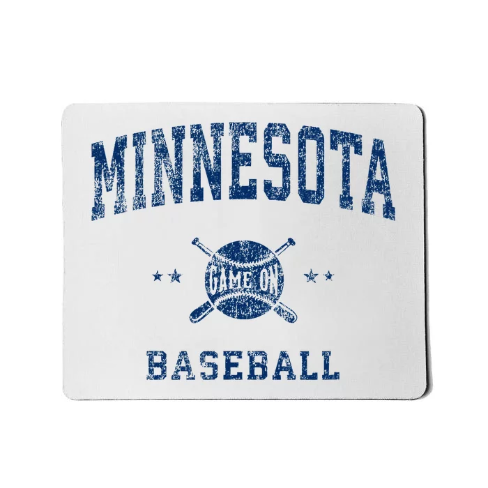 Minnesota Vintage Baseball Throwback Retro Design Mousepad