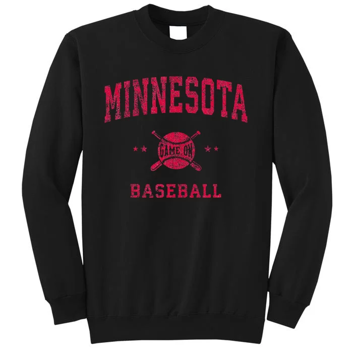 Minnesota Vintage Baseball Throwback Tall Sweatshirt