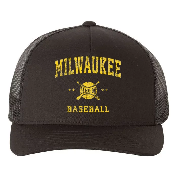 Milwaukee Vintage Baseball Throwback Yupoong Adult 5-Panel Trucker Hat