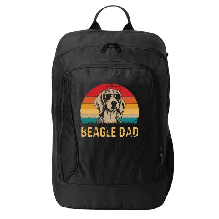 Men Vintage Beagle Dad Funny Beagle Dog Dad Fathers Day City Backpack