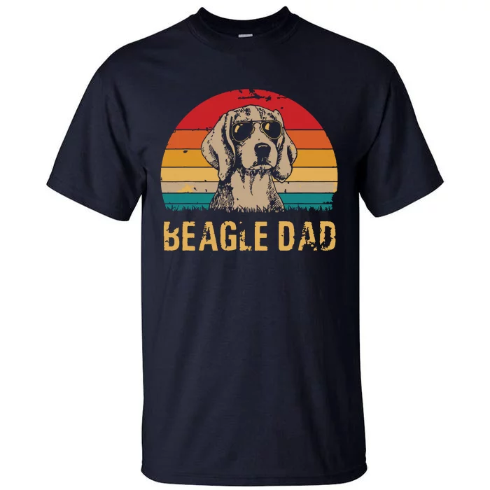 Men Vintage Beagle Dad Funny Beagle Dog Dad Fathers Day Tall T-Shirt