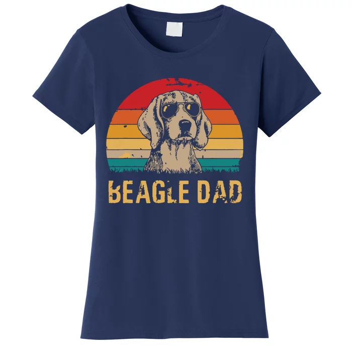 Men Vintage Beagle Dad Funny Beagle Dog Dad Fathers Day Women's T-Shirt