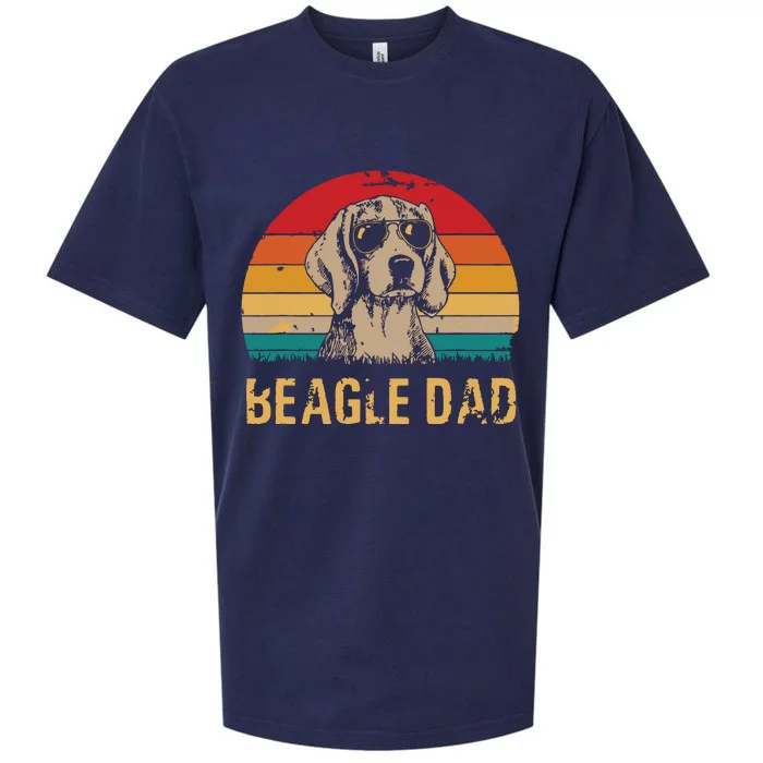 Men Vintage Beagle Dad Funny Beagle Dog Dad Fathers Day Sueded Cloud Jersey T-Shirt