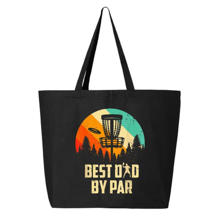 Men Vintage Best Dad By Par Disc Golf Dad Fathers Day 25L Jumbo Tote