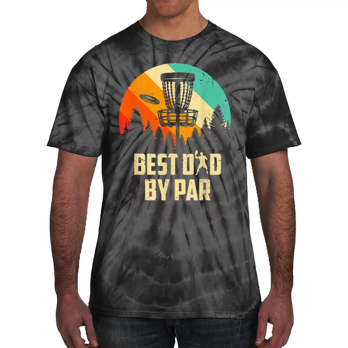 Men Vintage Best Dad By Par Disc Golf Dad Fathers Day Tie-Dye T-Shirt