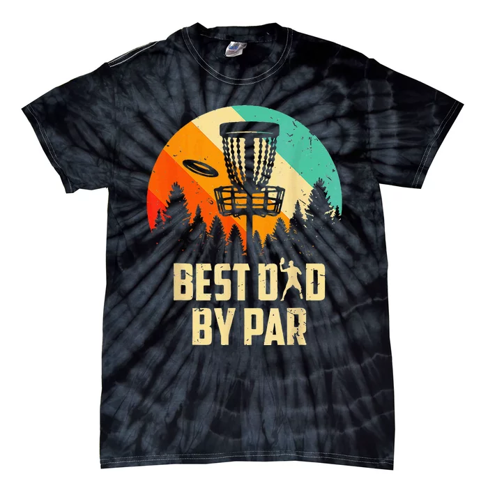 Men Vintage Best Dad By Par Disc Golf Dad Fathers Day Tie-Dye T-Shirt