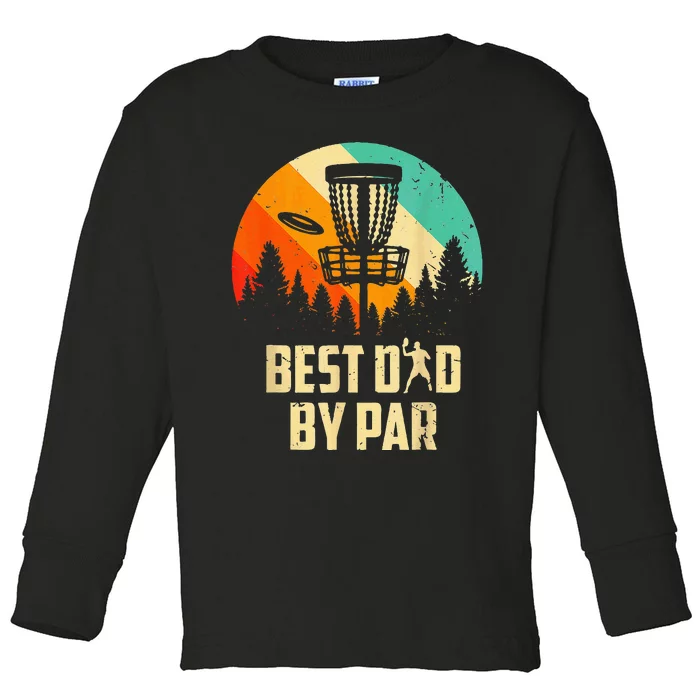 Men Vintage Best Dad By Par Disc Golf Dad Fathers Day Toddler Long Sleeve Shirt