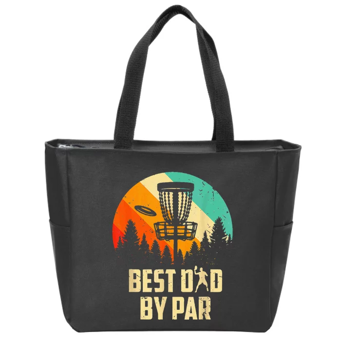 Men Vintage Best Dad By Par Disc Golf Dad Fathers Day Zip Tote Bag