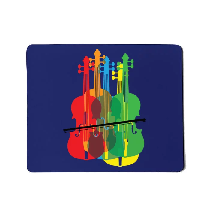 Multicolored Violins Birthday Gift For Musicians Mousepad