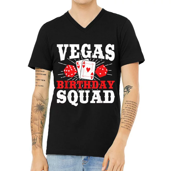 Matching Vegas Birthday Squad Las Vegas Birthday Party V-Neck T-Shirt