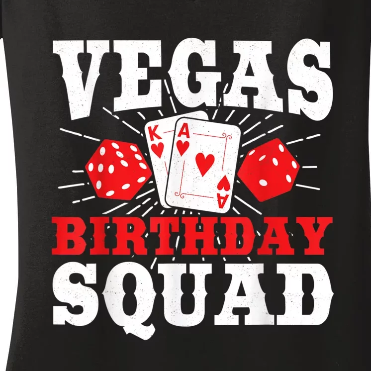 Matching Vegas Birthday Squad Las Vegas Birthday Party Women's V-Neck T-Shirt