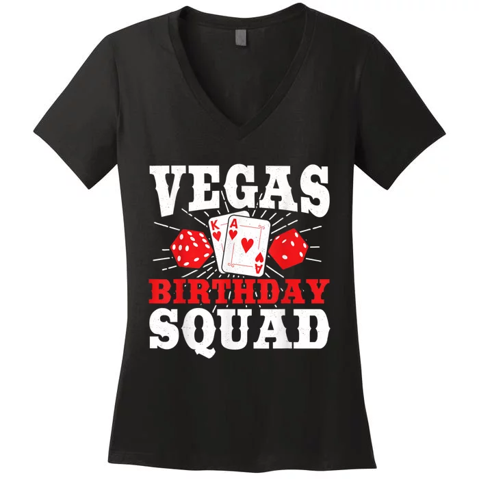 Matching Vegas Birthday Squad Las Vegas Birthday Party Women's V-Neck T-Shirt