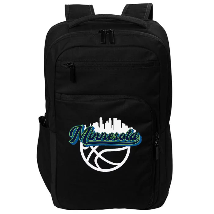 Minnesota Vintage Basketball Script City Skyline Fan Impact Tech Backpack