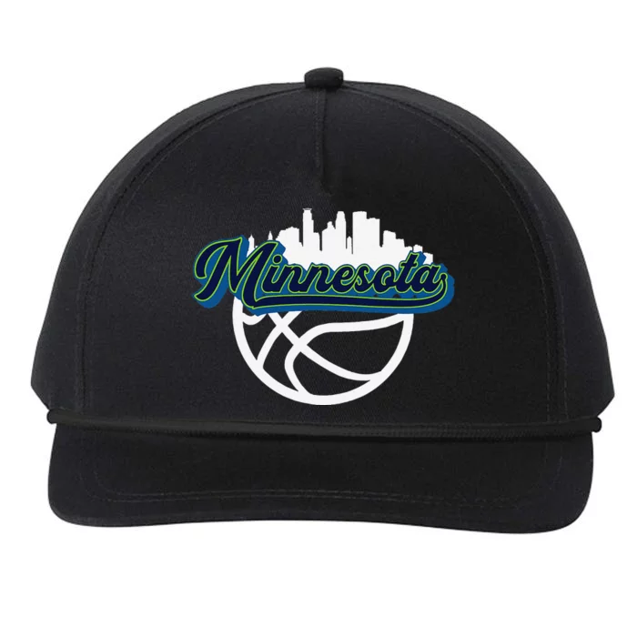 Minnesota Vintage Basketball Script City Skyline Fan Snapback Five-Panel Rope Hat