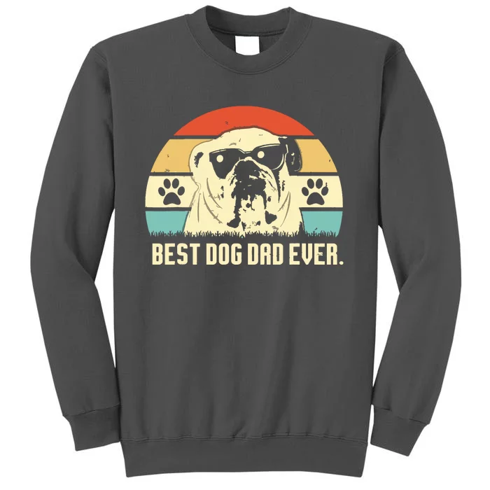 Men Vintage Best English Bulldog DAD Ever Fathers Day Gift Tall Sweatshirt