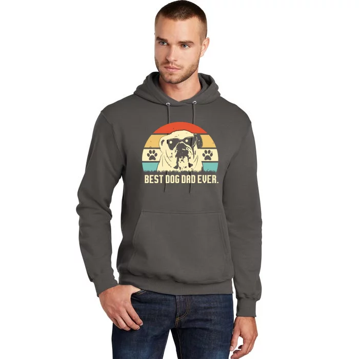 Men Vintage Best English Bulldog DAD Ever Fathers Day Gift Tall Hoodie