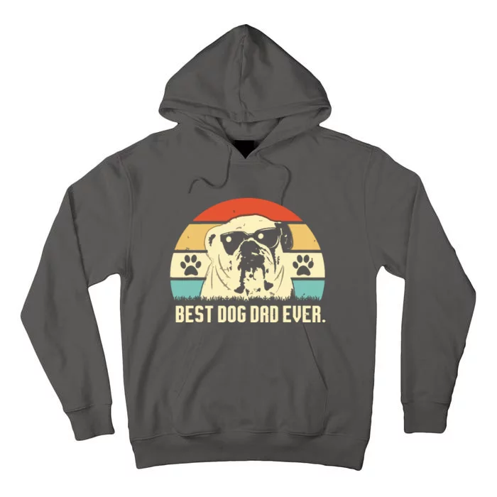 Men Vintage Best English Bulldog DAD Ever Fathers Day Gift Tall Hoodie