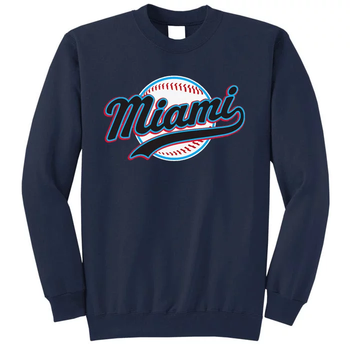 Miami Vintage Baseball Throwback Retro Design Tall Sweatshirt