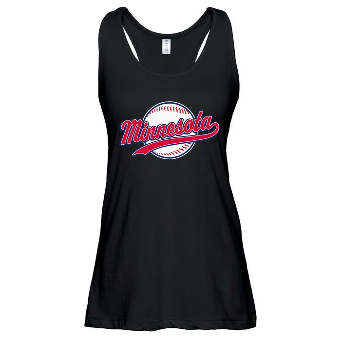 Minnesota Vintage Baseball Throwback Ladies Essential Flowy Tank