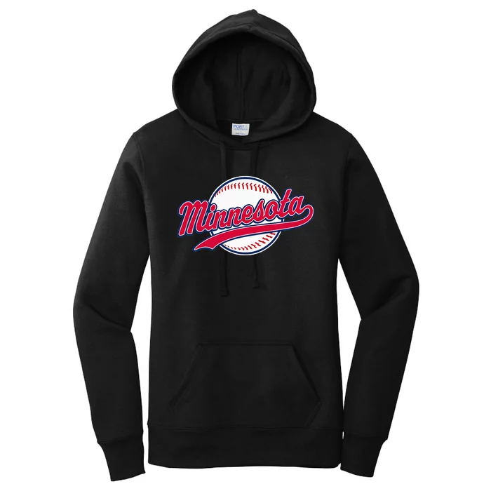 Minnesota Vintage Baseball Throwback Women's Pullover Hoodie