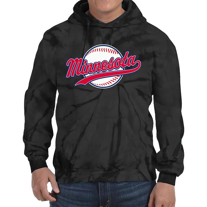 Minnesota Vintage Baseball Throwback Tie Dye Hoodie