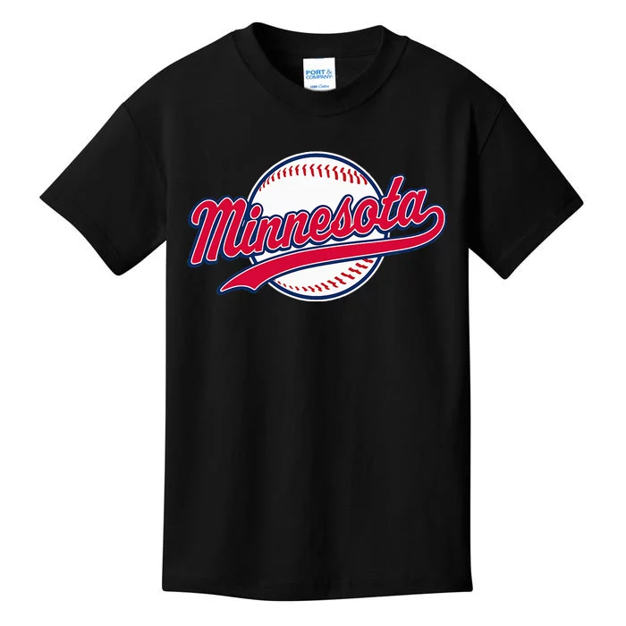 Minnesota Vintage Baseball Throwback Kids T-Shirt