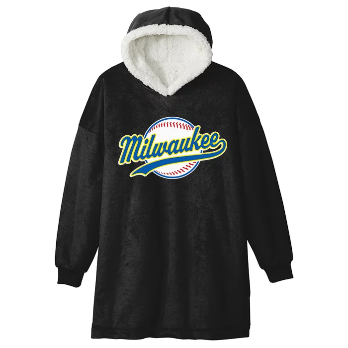 Milwaukee Vintage Baseball Throwback Retro Hooded Wearable Blanket