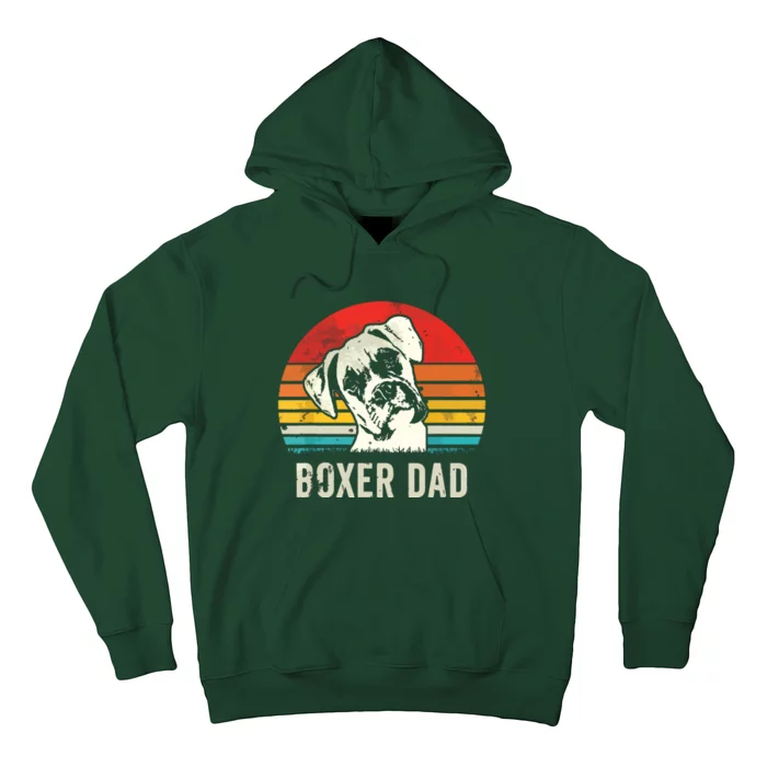 Men Vintage Boxer Dad Ever Daddy Gifts Dog Dad Father Hoodie