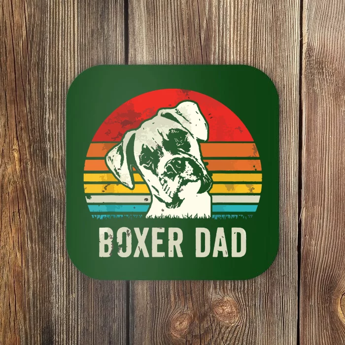 Men Vintage Boxer Dad Ever Daddy Gifts Dog Dad Father Coaster