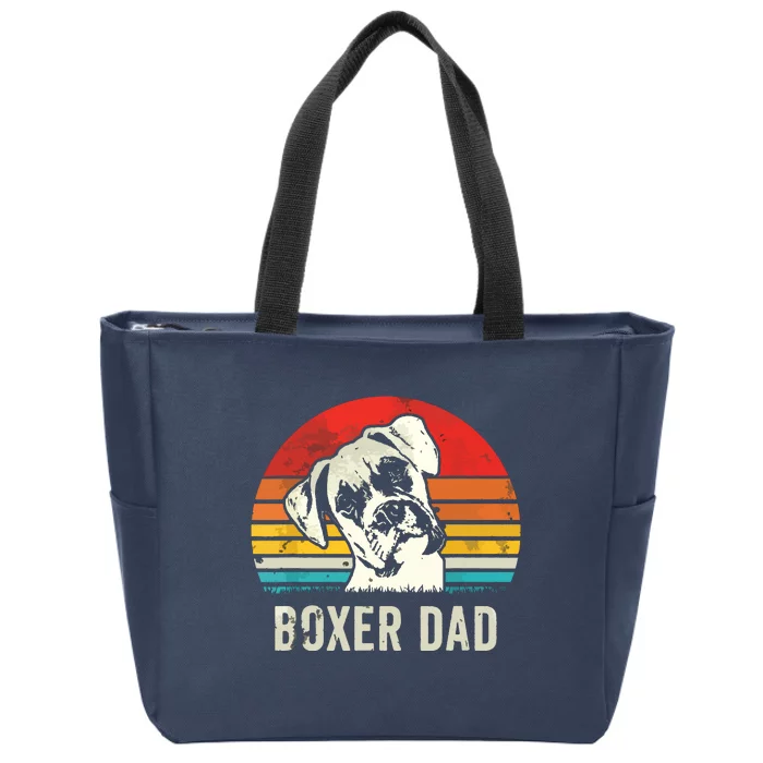 Men Vintage Boxer Dad Ever Daddy Gifts Dog Dad Father Zip Tote Bag