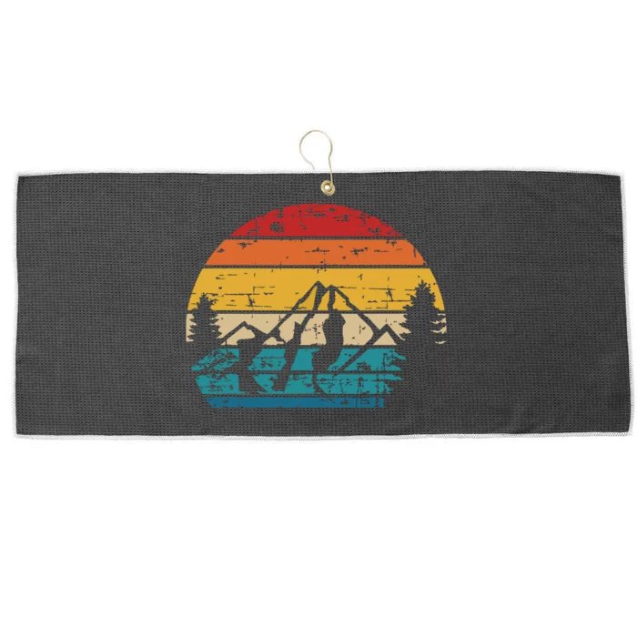 Mountains Vintage Camping Large Microfiber Waffle Golf Towel