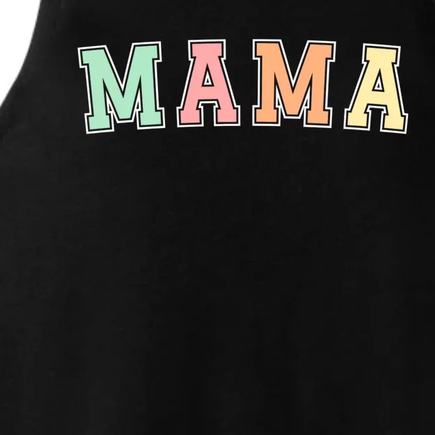 Mama Varsity Cute Mothers Day Ladies Tri-Blend Wicking Tank