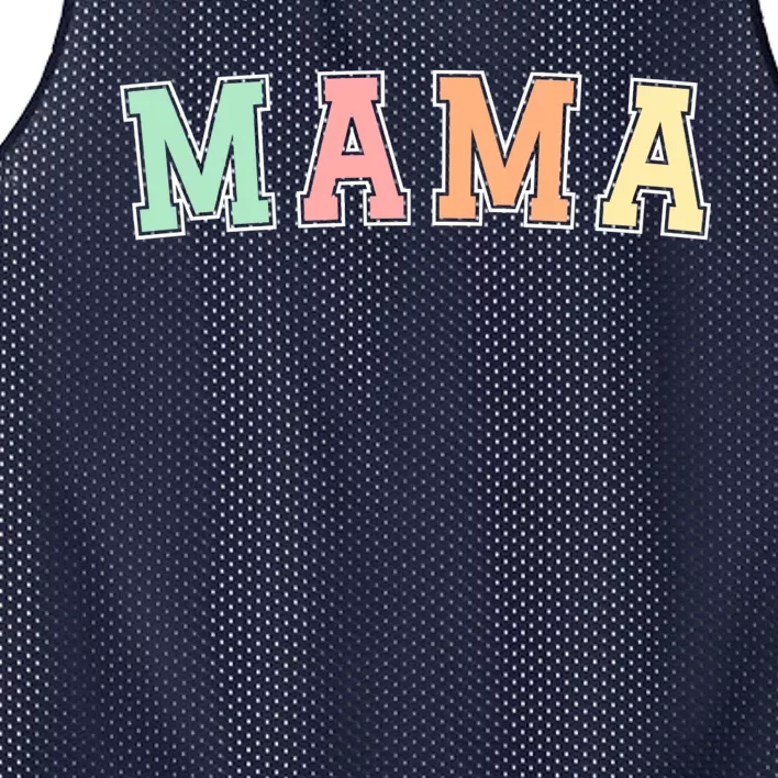 Mama Varsity Cute Mothers Day Mesh Reversible Basketball Jersey Tank