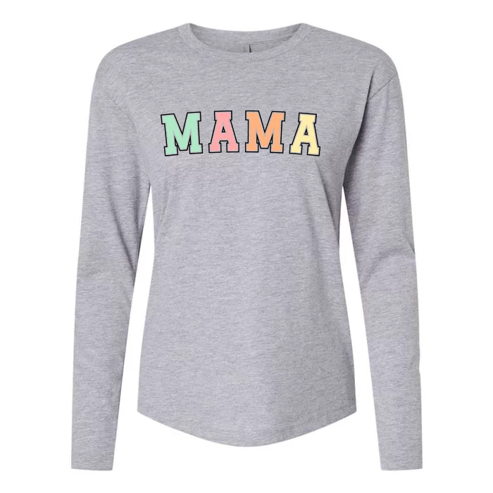 Mama Varsity Cute Mothers Day Womens Cotton Relaxed Long Sleeve T-Shirt