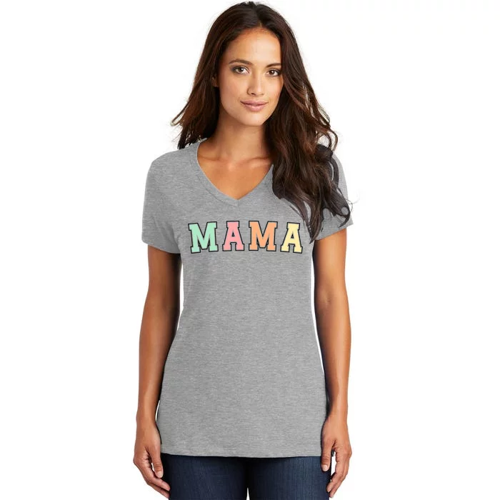 Mama Varsity Cute Mothers Day Women's V-Neck T-Shirt