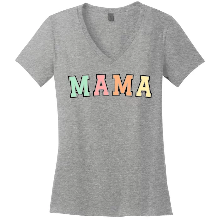 Mama Varsity Cute Mothers Day Women's V-Neck T-Shirt