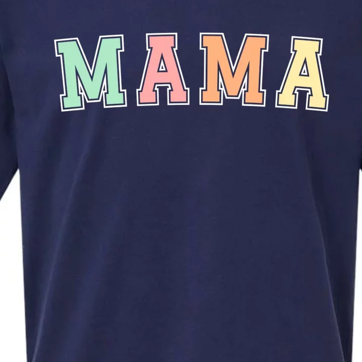 Mama Varsity Cute Mothers Day Sueded Cloud Jersey T-Shirt