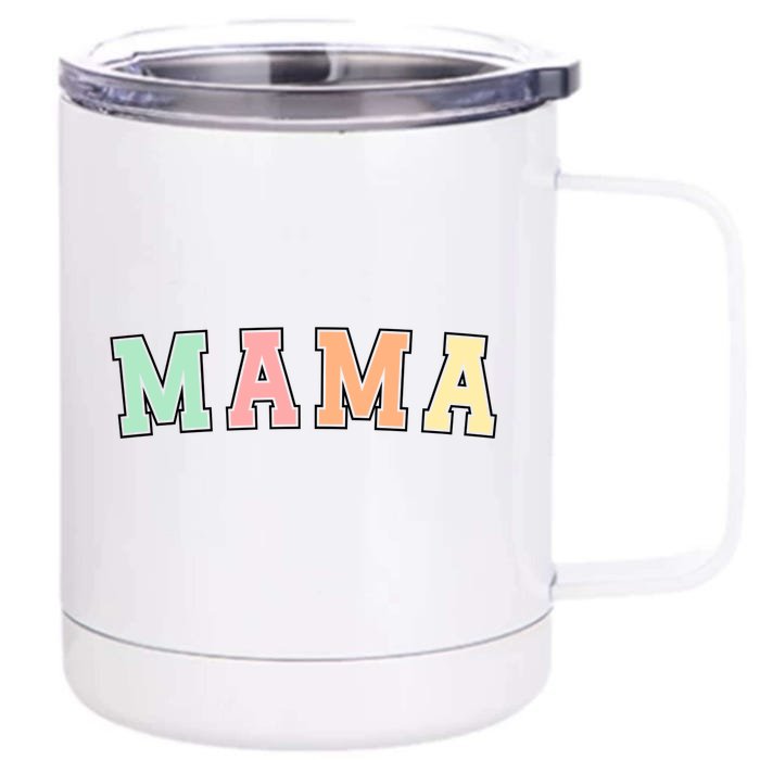 Mama Varsity Cute Mothers Day Front & Back 12oz Stainless Steel Tumbler Cup