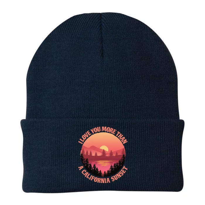 Music Valentine Cute I Love You More Than A California Sunset Knit Cap Winter Beanie