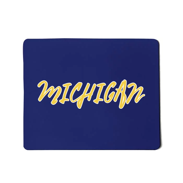 Michigan Vintage Cursive Mousepad