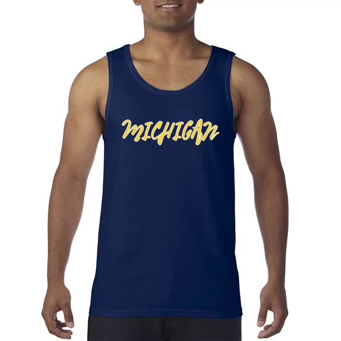 Michigan Vintage Cursive Tank Top