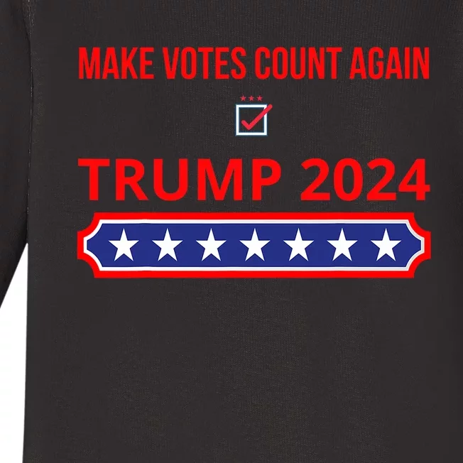 Make Votes Count Again Trump 2024 Baby Long Sleeve Bodysuit