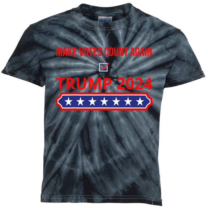 Make Votes Count Again Trump 2024 Kids Tie-Dye T-Shirt