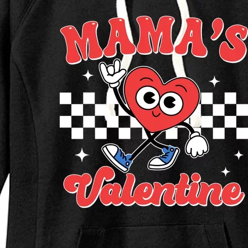 Mamas Valentine Cute Heart Retro Gift Women's Fleece Hoodie